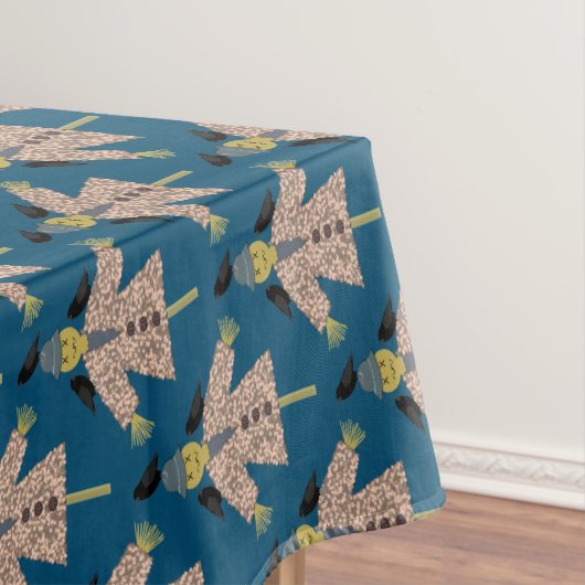 Halloween Straw Scarecrow und Ravens Gemustert Tischdecke (Beispiel)