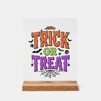 Halloween Streich Behandlung Lustiges Spinnennetz Acrylschild