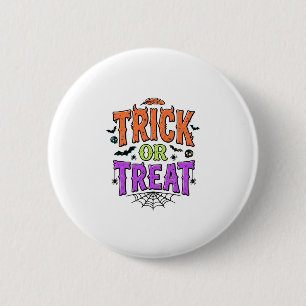 Halloween Streich Behandlung Lustiges Spinnennetz  Button