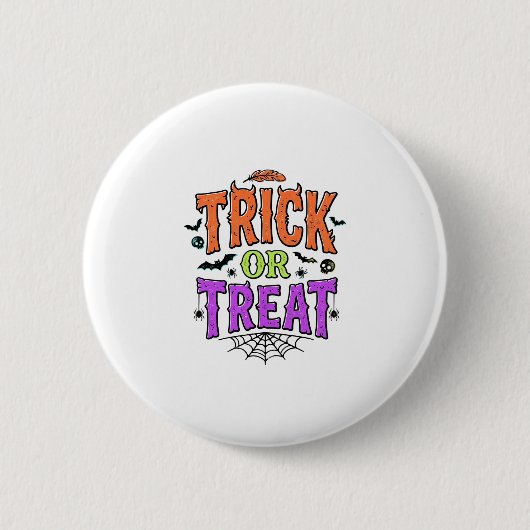 Halloween Streich Behandlung Lustiges Spinnennetz Button (Vorderseite)