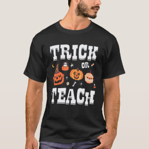 Halloween Streich oder Lehre Gespenst Saison Schul T-Shirt