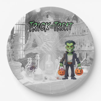 Halloween Streich oder Saal Frankenstein Pappteller