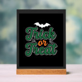Halloween Streich oder Sauber Fledermaus-Webdesign Acrylschild (Neutral)