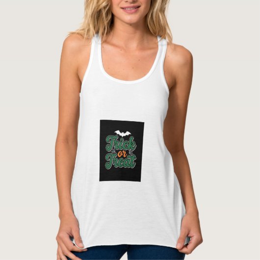 Halloween Streich oder Sauber Fledermaus-Webdesign Tank Top (Vorderseite)