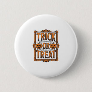 Halloween-Streich Süßigkeit Kürbis Schädel Vintage Button