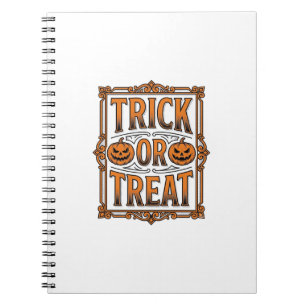Halloween-Streich Süßigkeit Kürbis Schädel Vintage Notizblock