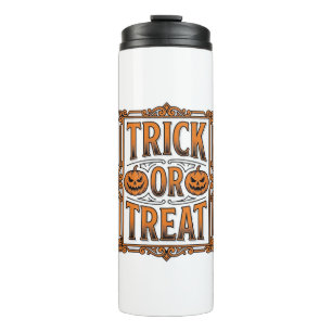 Halloween-Streich Süßigkeit Kürbis Schädel Vintage Thermosbecher