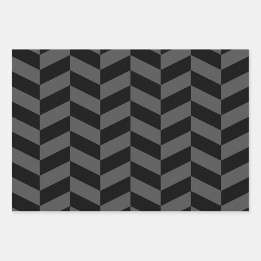 Halloween-Streifen, Herringbones und Schädel Geschenkpapier Set (Vorderseite 3)