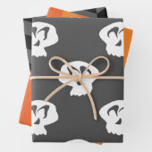 Halloween-Streifen, Herringbones und Schädel Geschenkpapier Set (Beispiel)