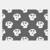 Halloween-Streifen, Herringbones und Schädel Geschenkpapier Set (Vorderseite)