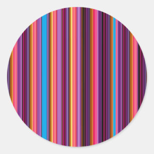 Halloween-Streifen in Halloween-Farben Runder Aufkleber