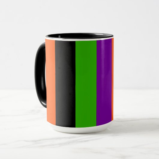 Halloween Streifen in klassischen Farben Tasse (Vorderseite Links)