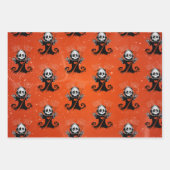 Halloween-Streifenpapier aus schwarzem Sensenmann Geschenkpapier Set (Vorderseite 2)