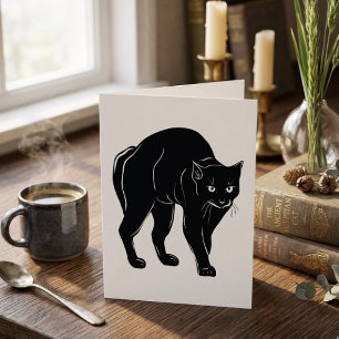 Halloween Streunende schwarze Katzen Silhouette Ze Karte