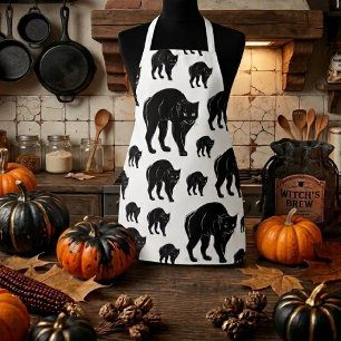 Halloween Streunende schwarze Katzen-Silhouette Ze Schürze