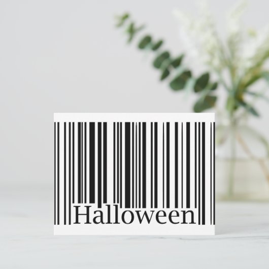 Halloween Strichcode Postkarte (Stehend Vorderseite)