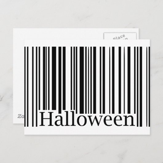 Halloween Strichcode Postkarte (Vorne/Hinten)