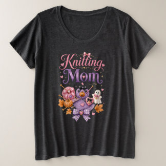 Halloween Strickende Mutter - Damen Plus Size T-Sh Große Größe T-Shirt