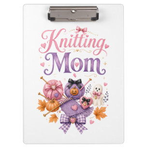Halloween Strickende Mutter - Klemmbrett