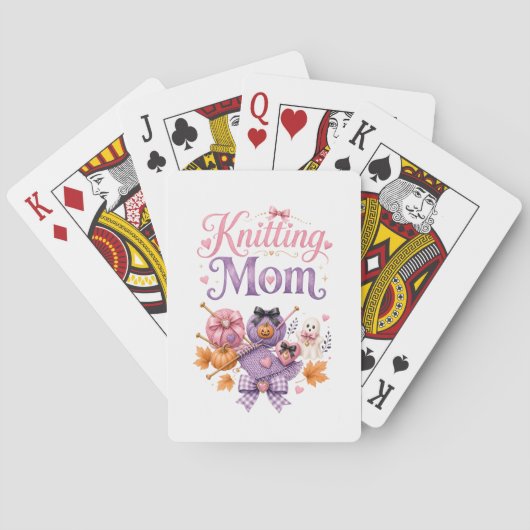Halloween Strickende Mutter - Poker Spielkarten (Rückseite)