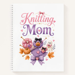 Halloween Strickende Mutter - Spiralblock Notizblock