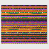 Halloween Strip Icons Geschenkpapier (Flach)