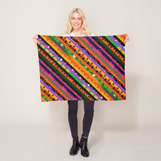 Halloween Striped Icons Fleecedecke (Beispiel)