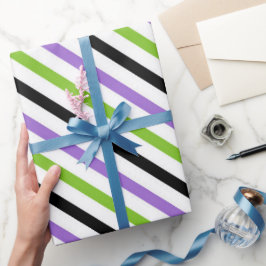 Halloween Stripes - fett diagonales Muster Geschenkpapier