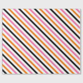 Halloween Stripes - fett diagonales Muster Geschenkpapier (Flach)