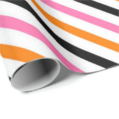Halloween Stripes - fett diagonales Muster Geschenkpapier (Rolleneckpunkt)