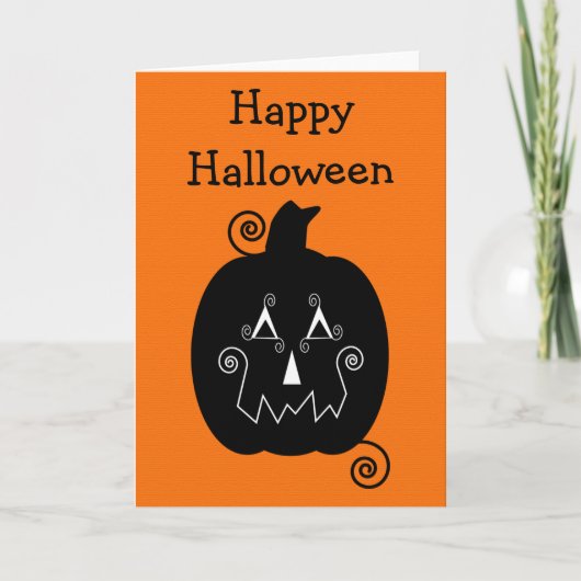 Halloween Stripes Jack O'Lantern Card Karte (Vorderseite)
