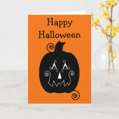 Halloween Stripes Jack O'Lantern Card Karte (Gelbe Blume)