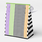 Halloween Stripes Lila grünes Schwarzwingelorn Geschenkschachtel (Rückseite)