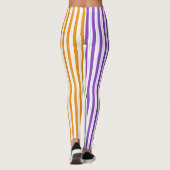 Halloween Stripes Lila grünes Schwarzwingelorn Leggings (Rückseite)