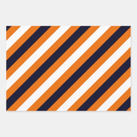 Halloween Stripes Orange Black Geschenkpapier Set (Vorderseite 3)