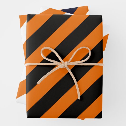 Halloween Stripes Orange Black Geschenkpapier Set (Beispiel)