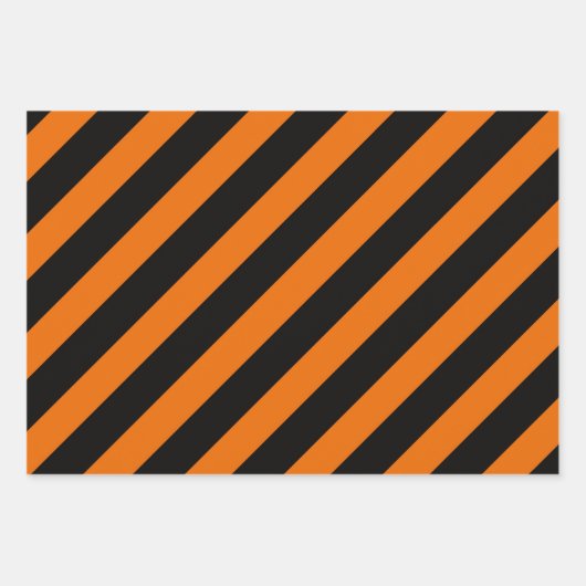 Halloween Stripes Orange Black Geschenkpapier Set (Vorderseite)