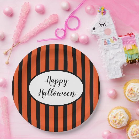 Halloween Stripes Paper-Teller Pappteller (Party)