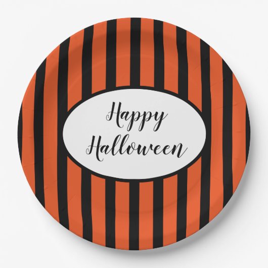 Halloween Stripes Paper-Teller Pappteller (Vorderseite)