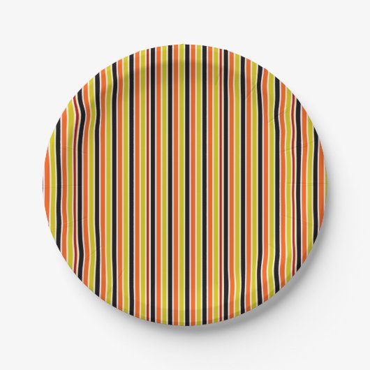 Halloween Stripes Pappteller (Vorderseite)