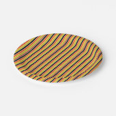 Halloween Stripes Pappteller (Schrägansicht)