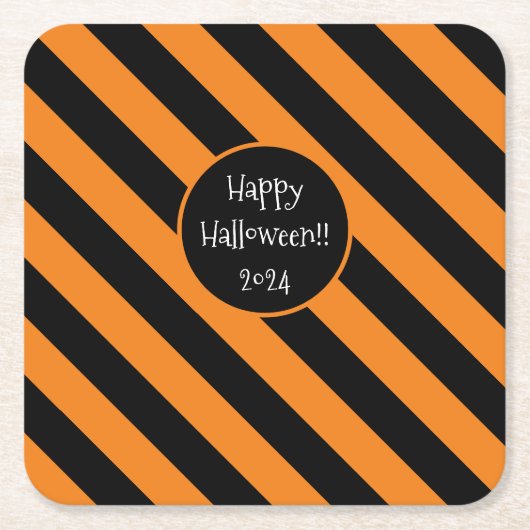 Halloween Stripes Rechteckiger Pappuntersetzer (Vorderseite)