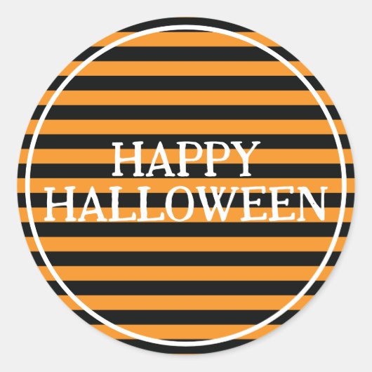Halloween Stripes Runder Aufkleber (Vorderseite)