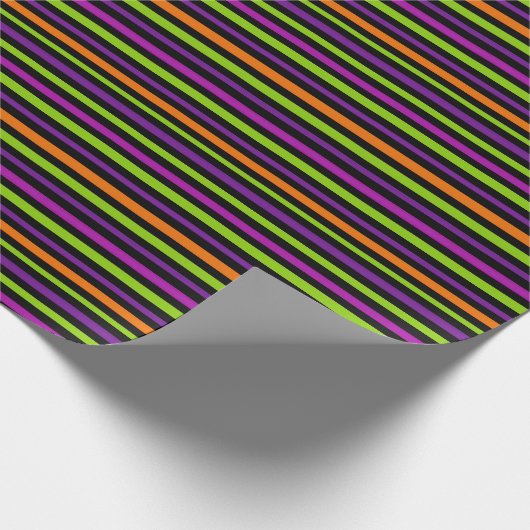 Halloween Stripes Wrapping Paper Geschenkpapier (Ecke)