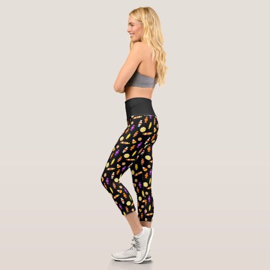 Halloween Style Candy Patter auf Black Capri Leggings (Links)