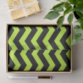 Halloween Style | Peridot Green Black Chevron Seidenpapier (Geschenk)