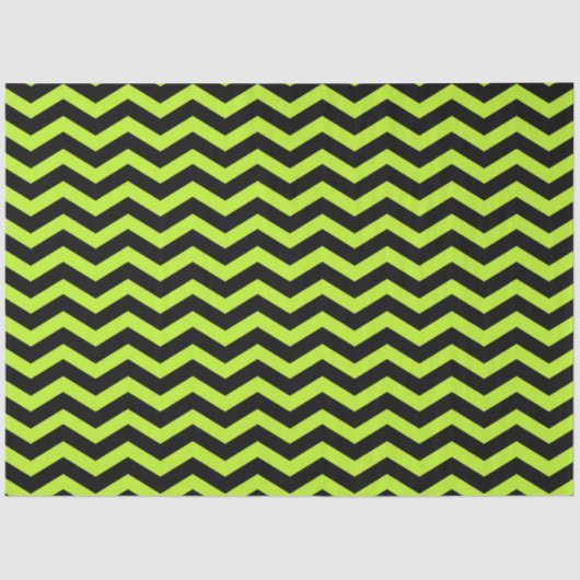 Halloween Style | Peridot Green Black Chevron Seidenpapier (Vorderseite)