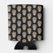 Halloween Sugar Skull | Benutzerdefinierter Text Dosenkühler (Rückseite)