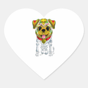 Halloween Sugar Skull Bulldog-Geschenk Herz-Aufkleber