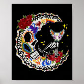 Halloween Sugar Skull Chihuahua und Moon Lover Poster (Vorne)